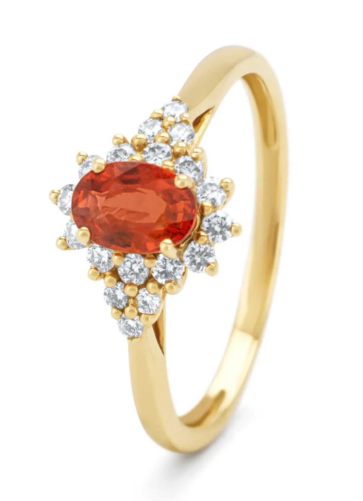 Diamond Point Geelgouden Ringen|Ringen Met Kleurstenen<Geelgouden ring, 0.60 ct oranje saffier ( bew, Eden