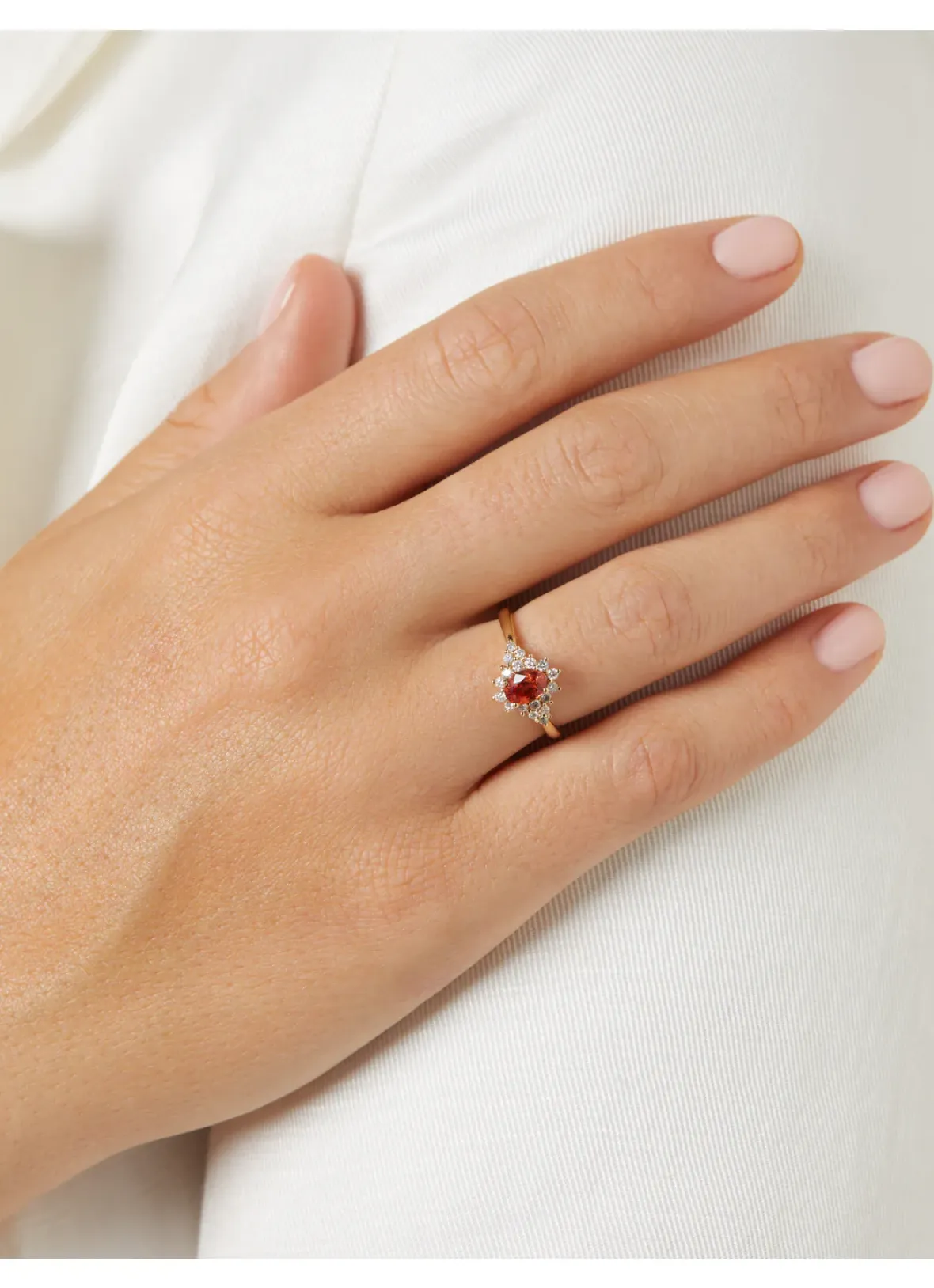 Diamond Point Geelgouden Ringen|Ringen Met Kleurstenen<Geelgouden ring, 0.60 ct oranje saffier ( bew, Eden