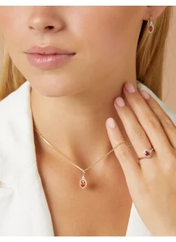 Diamond Point Geelgouden Ringen|Ringen Met Kleurstenen<Geelgouden ring, 0.60 ct oranje saffier ( bew, Eden