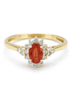 Diamond Point Geelgouden Ringen|Ringen Met Kleurstenen<Geelgouden ring, 0.60 ct oranje saffier ( bew, Eden
