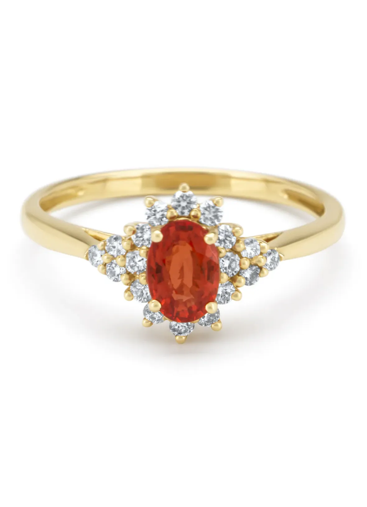 Diamond Point Geelgouden Ringen|Ringen Met Kleurstenen<Geelgouden ring, 0.60 ct oranje saffier ( bew, Eden
