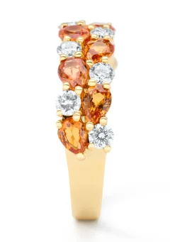 Diamond Point Geelgouden Ringen|Ringen Met Kleurstenen<Geelgouden ring, 1.65 ct oranje saffier ( bew, Eden