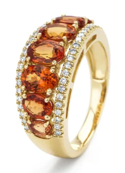 Diamond Point Geelgouden Ringen|Ringen Met Kleurstenen<Geelgouden ring, 3.55 ct oranje saffier ( bew, Eden