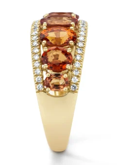 Diamond Point Geelgouden Ringen|Ringen Met Kleurstenen<Geelgouden ring, 3.55 ct oranje saffier ( bew, Eden