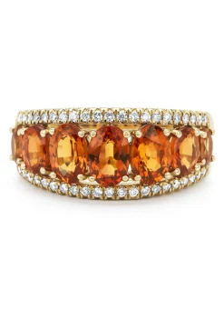 Diamond Point Geelgouden Ringen|Ringen Met Kleurstenen<Geelgouden ring, 3.55 ct oranje saffier ( bew, Eden