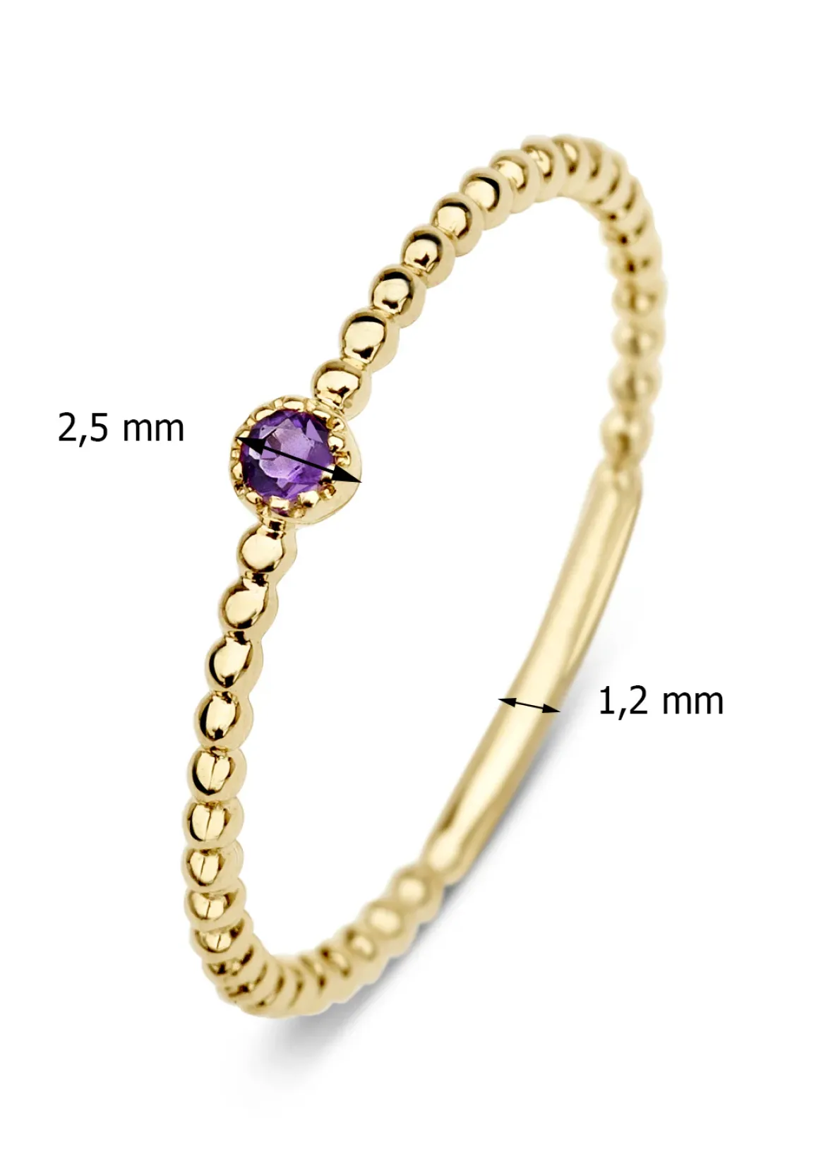Diamond Point Geelgouden Ringen|Ringen Met Kleurstenen<Geelgouden ring, 0.04 ct paarse amethist, Joy