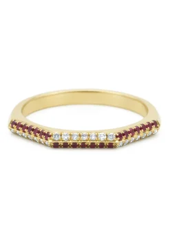 Diamond Point Geelgouden Ringen|Ringen Met Kleurstenen<Geelgouden ring, 0.13 ct robijn, Ensemble