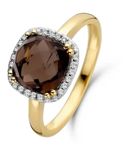Diamond Point Geelgouden Ringen|Ringen Met Kleurstenen<Geelgouden ring, 2.55 ct rookkwarts, Fiësta