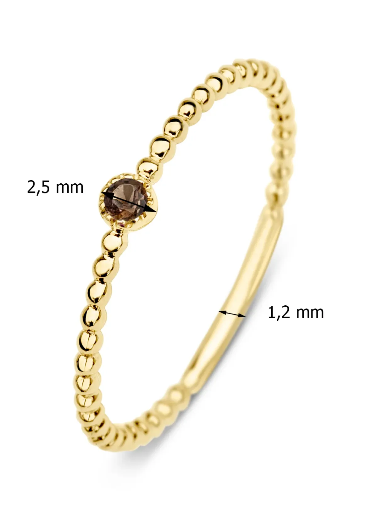 Diamond Point Geelgouden Ringen|Ringen Met Kleurstenen<Geelgouden ring, 0.04 ct rookkwarts, Joy