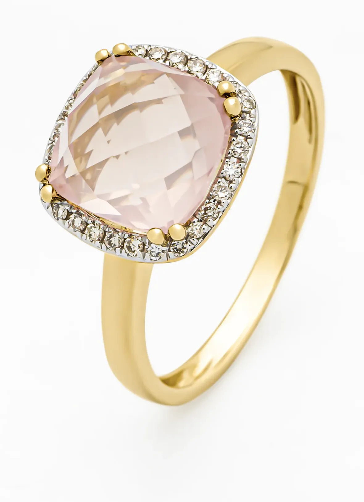 Diamond Point Geelgouden Ringen|Ringen Met Kleurstenen<Geelgouden ring, 2.58 ct rozenkwarts, Fiësta