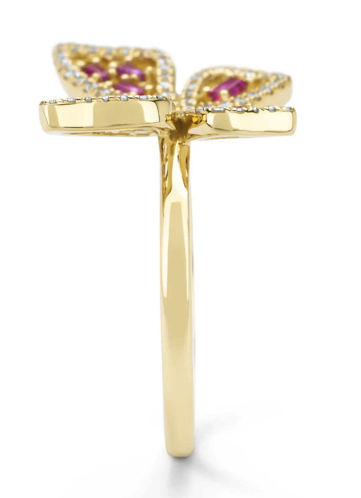 Diamond Point Geelgouden Ringen|Ringen Met Kleurstenen<Geelgouden ring, 0.19 ct roze saffier, Butterfly Kisses