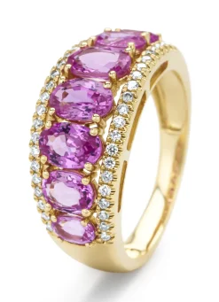 Diamond Point Geelgouden Ringen|Ringen Met Kleurstenen<Geelgouden ring, 3.00 ct roze saffier, Eden