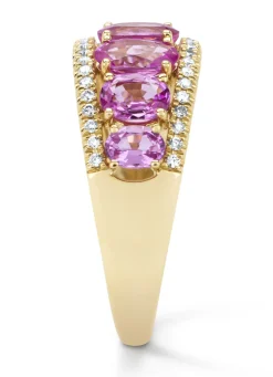 Diamond Point Geelgouden Ringen|Ringen Met Kleurstenen<Geelgouden ring, 3.00 ct roze saffier, Eden
