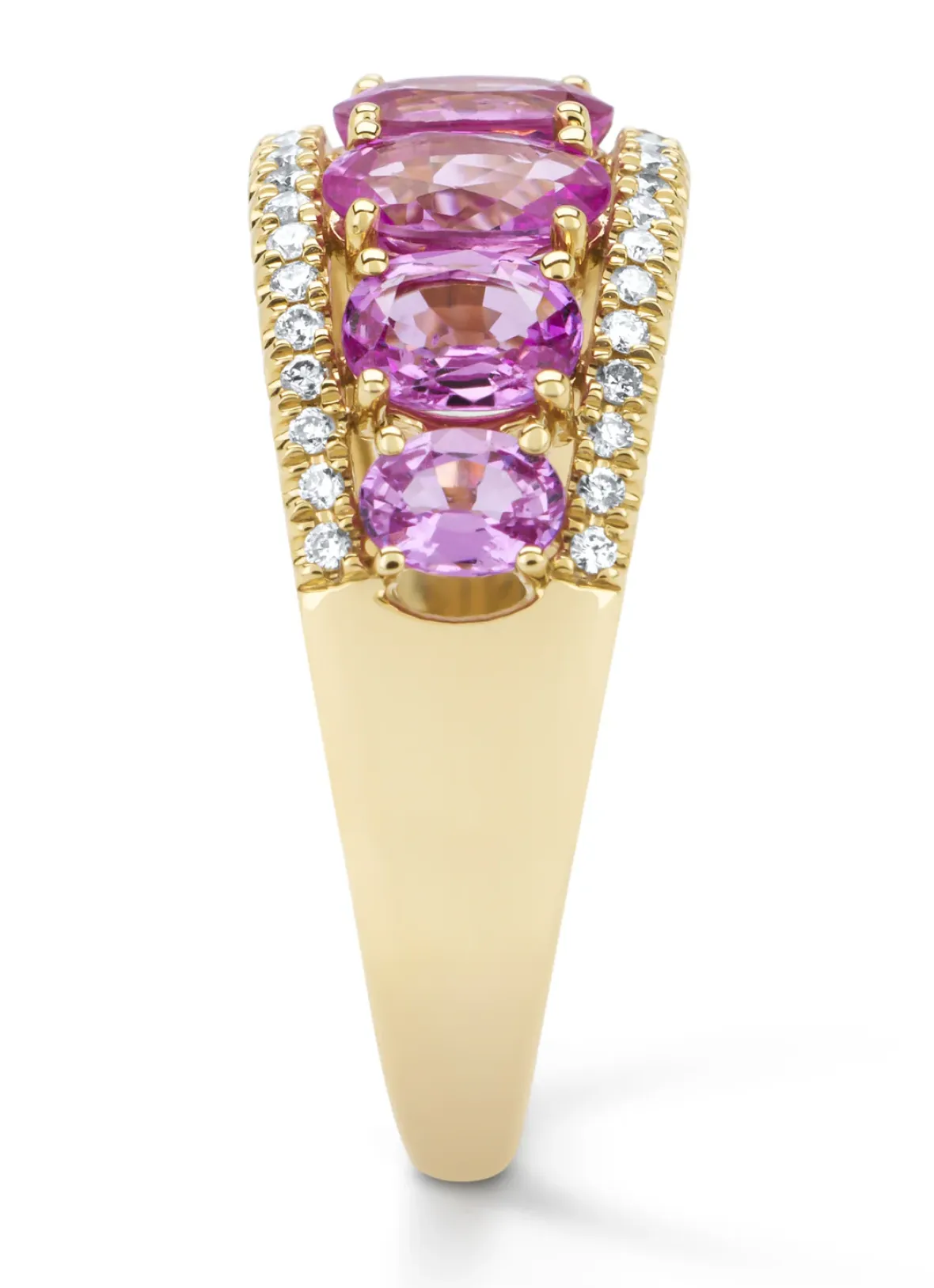 Diamond Point Geelgouden Ringen|Ringen Met Kleurstenen<Geelgouden ring, 3.00 ct roze saffier, Eden