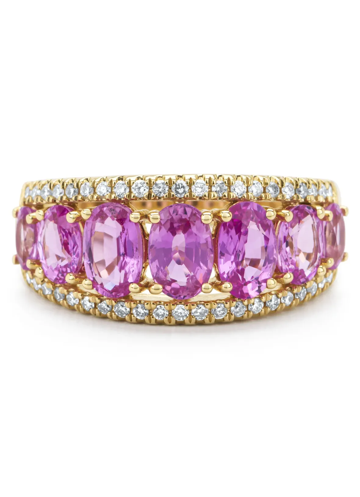 Diamond Point Geelgouden Ringen|Ringen Met Kleurstenen<Geelgouden ring, 3.00 ct roze saffier, Eden