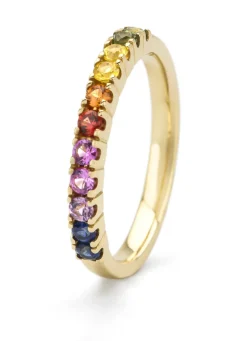 Diamond Point Geelgouden Ringen|Ringen Met Kleurstenen<Geelgouden ring, 0.61 ct saffier, Ensemble