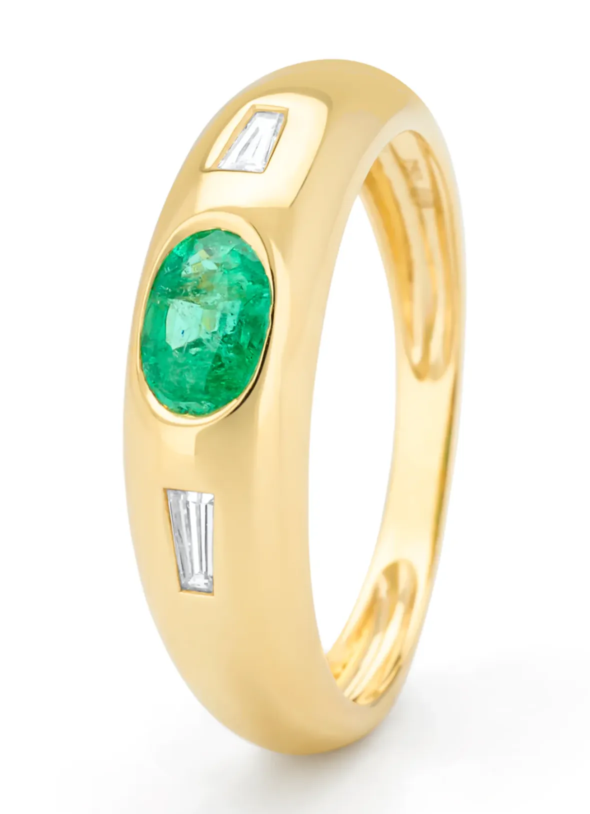 Diamond Point Geelgouden Ringen|Ringen Met Kleurstenen<Geelgouden ring, 0.44 ct smaragd, BOLD