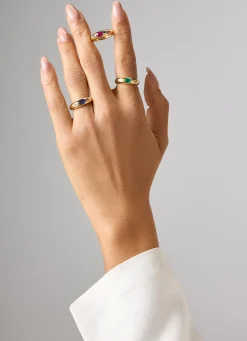 Diamond Point Geelgouden Ringen|Ringen Met Kleurstenen<Geelgouden ring, 0.44 ct smaragd, BOLD
