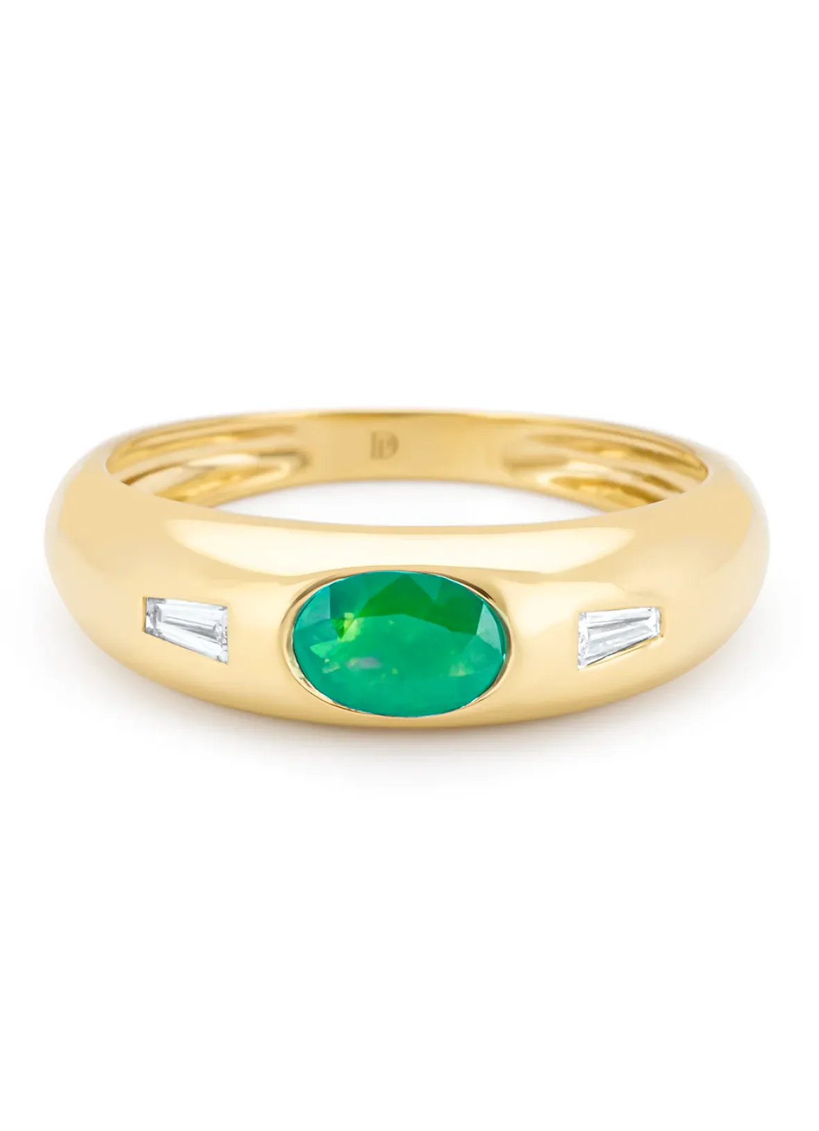 Diamond Point Geelgouden Ringen|Ringen Met Kleurstenen<Geelgouden ring, 0.44 ct smaragd, BOLD