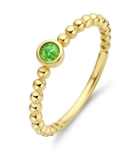 Diamond Point Geelgouden Ringen|Ringen Met Kleurstenen<Geelgouden ring, 0.11 ct smaragd, Ensemble