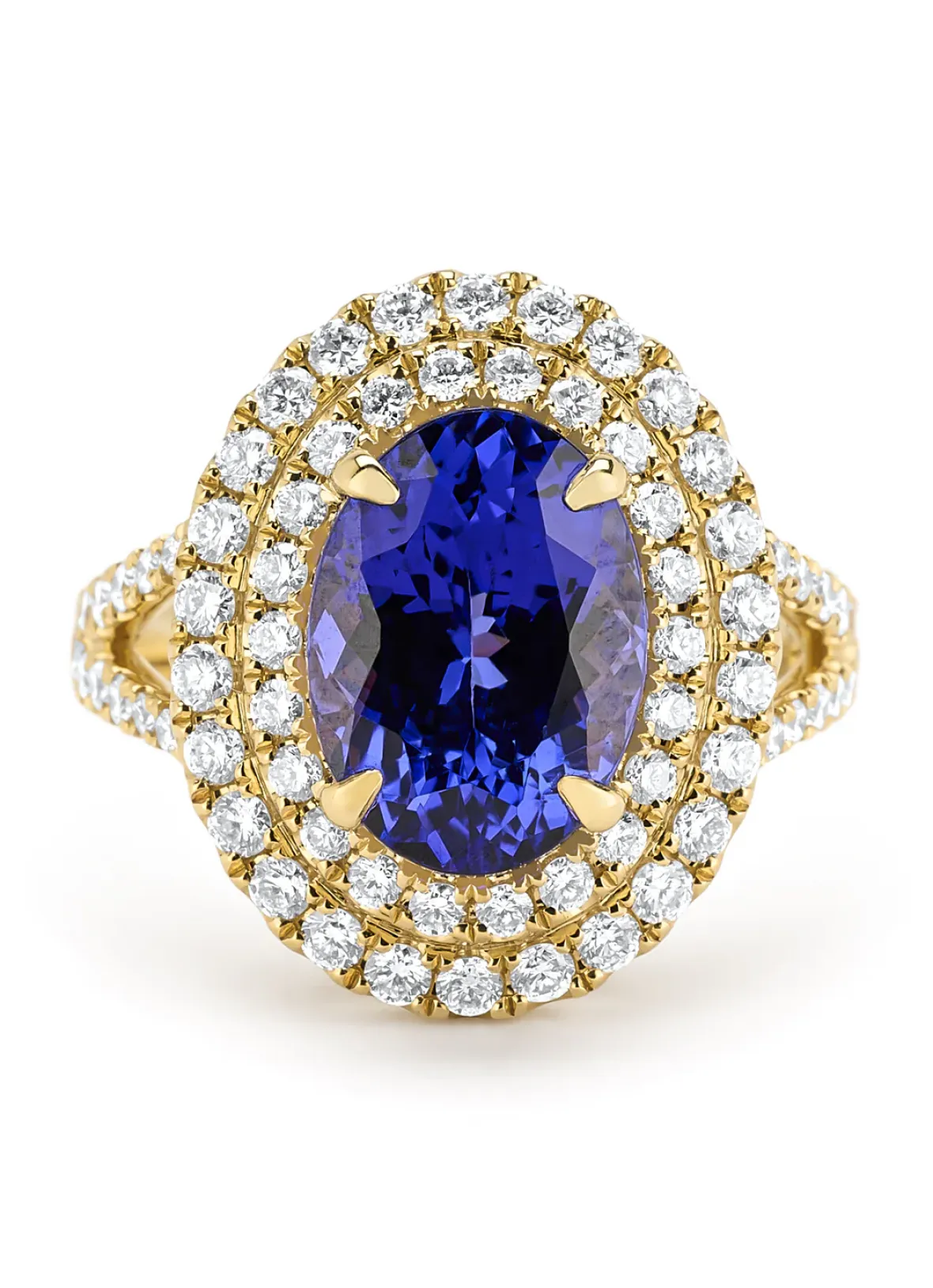 Diamond Point Geelgouden Ringen|Ringen Met Kleurstenen<Geelgouden ring, 4.78 ct tanzaniet, Gallery