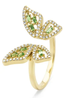 Diamond Point Geelgouden Ringen|Ringen Met Kleurstenen<Geelgouden ring, 0.18 ct tsavoriet, Butterfly Kisses