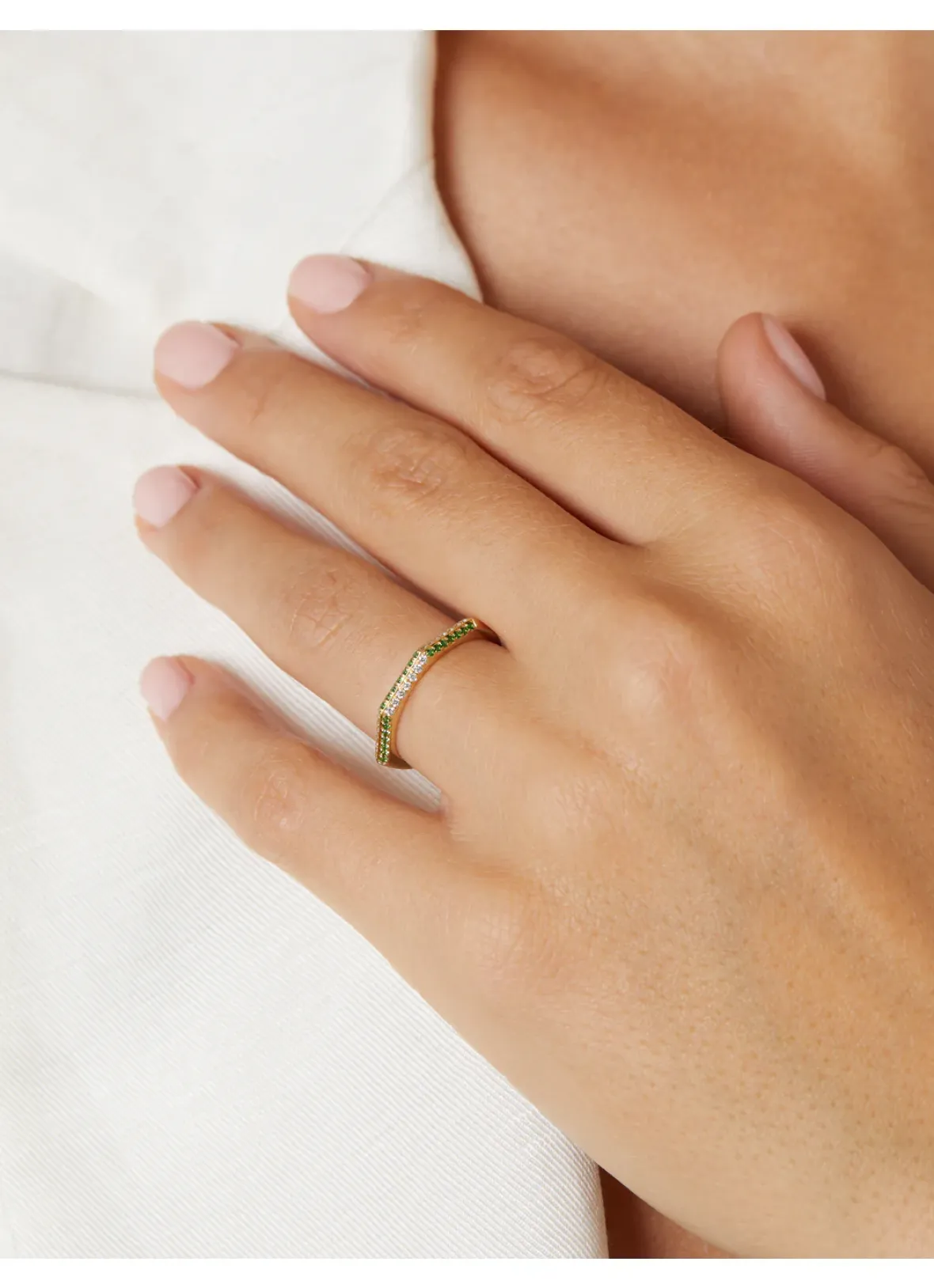 Diamond Point Geelgouden Ringen|Ringen Met Kleurstenen<Geelgouden ring, 0.11 ct tsavoriet, Ensemble