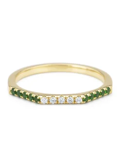 Diamond Point Geelgouden Ringen|Ringen Met Kleurstenen<Geelgouden ring, 0.12 ct tsavoriet, Ensemble