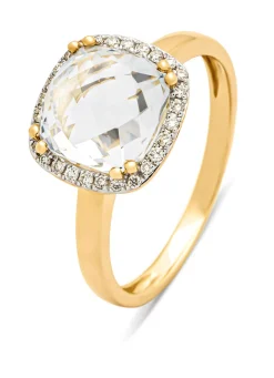 Diamond Point Geelgouden Ringen|Ringen Met Kleurstenen<Geelgouden ring, 3.13 ct witte topaas, Fiësta