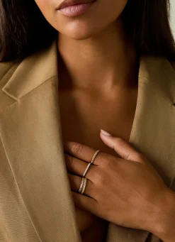 Diamond Point Geelgouden Ringen|Fijne Ringen<Geelgouden ring Ensemble
