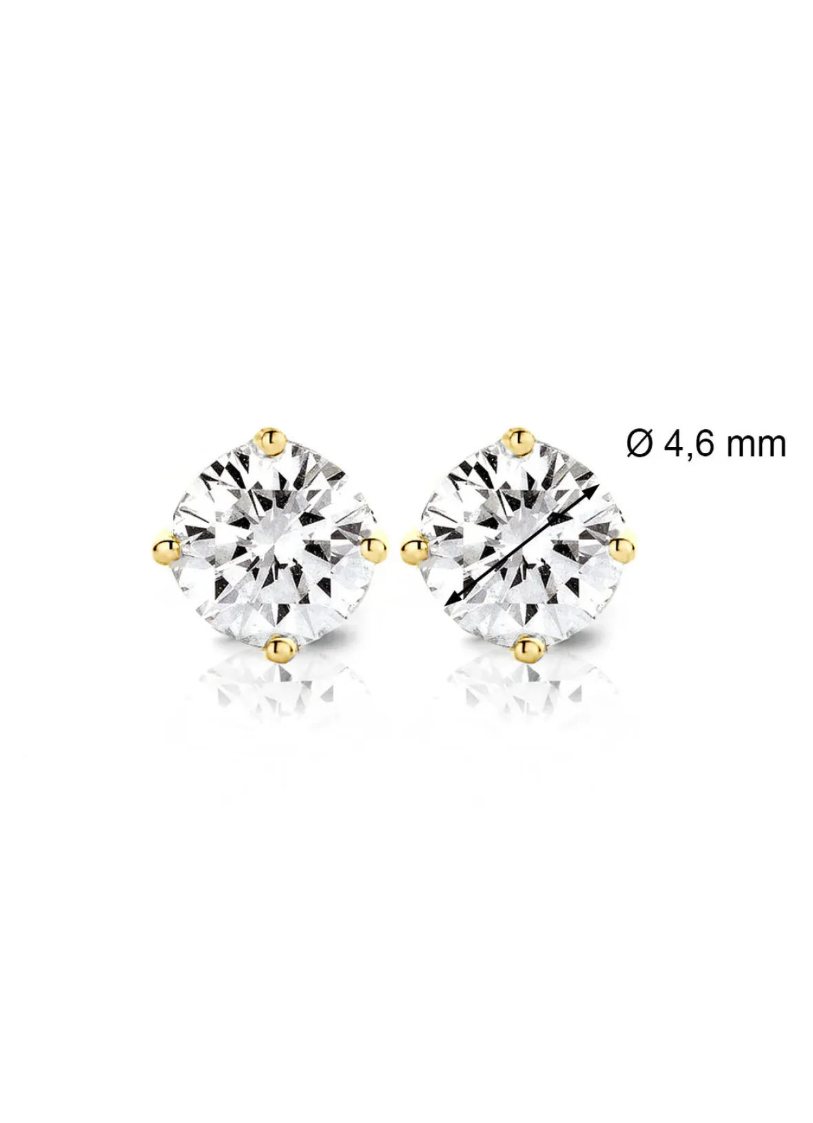 Diamond Point Groeibriljant Oorsieraden|Solitair C<Geelgouden solitair oorstekers, 0.76 ct diamant, Groeibriljant
