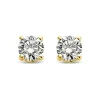 Diamond Point Solitair C|Solitair Classic<Geelgouden solitair oorstekers, 0.22 ct diamant, Groeibriljant