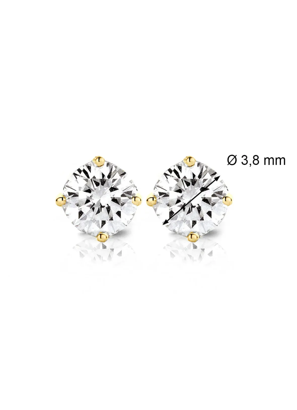 Diamond Point Solitair C|Solitair Classic<Geelgouden solitair oorstekers, 0.40 ct diamant, Groeibriljant