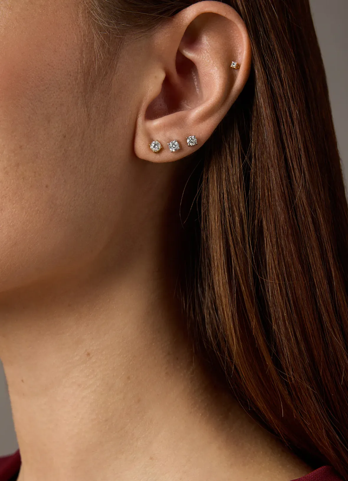 Diamond Point Solitair C|Solitair Classic<Geelgouden solitair oorstekers, 0.40 ct diamant, Groeibriljant
