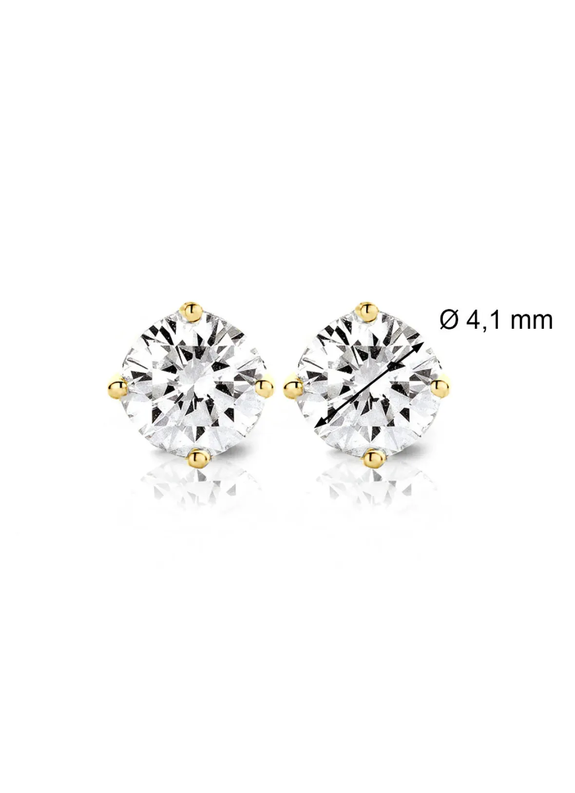 Diamond Point Solitair C|Solitair Classic<Geelgouden solitair oorstekers, 0.50 ct diamant, Groeibriljant