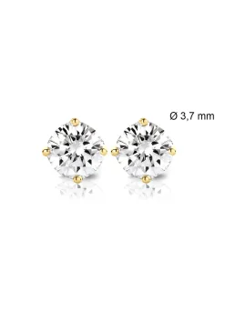 Diamond Point Solitair C|Solitair Classic<Geelgouden solitair oorstekers, 0.36 ct diamant, Groeibriljant