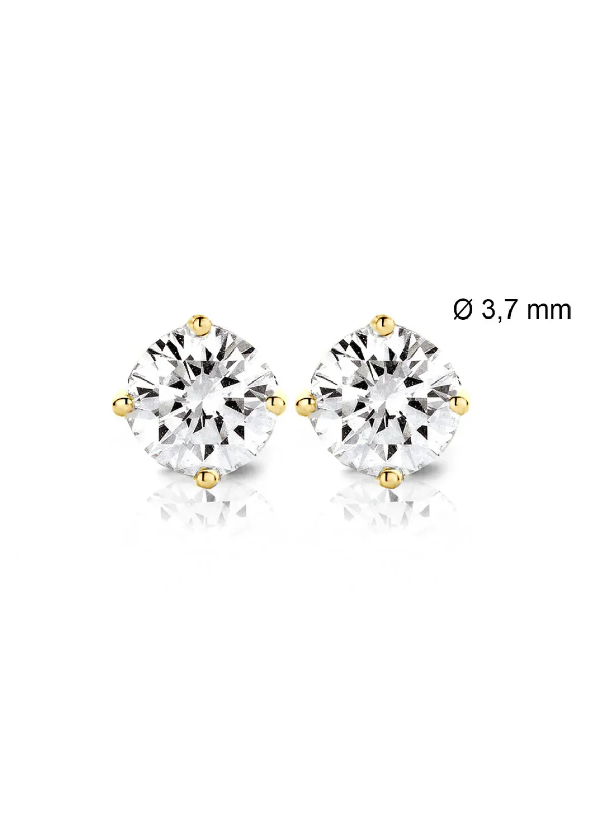 Diamond Point Solitair C|Solitair Classic<Geelgouden solitair oorstekers, 0.36 ct diamant, Groeibriljant
