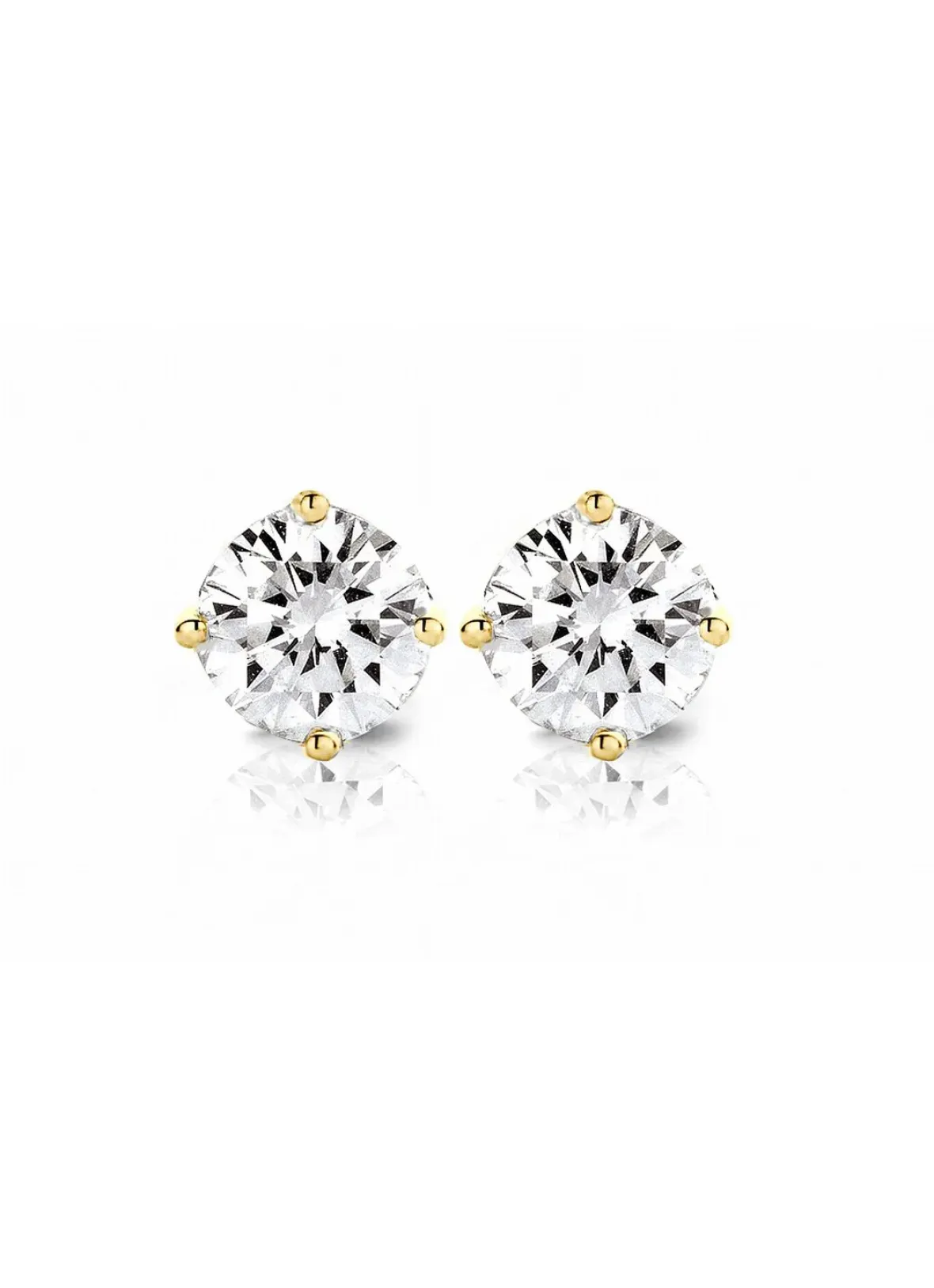 Diamond Point Solitair C|Solitair Classic<Geelgouden solitair oorstekers, 0.60 ct diamant, Groeibriljant