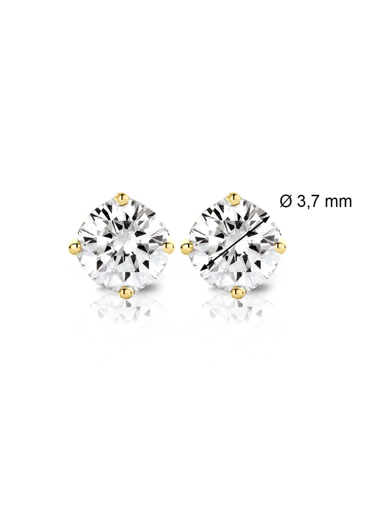 Diamond Point Solitair C|Solitair Classic<Geelgouden solitair oorstekers, 0.38 ct diamant, Groeibriljant