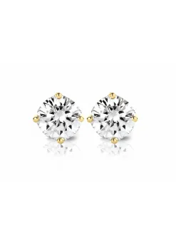 Diamond Point Solitair C|Solitair Classic<Geelgouden solitair oorstekers, 0.48 ct diamant, Groeibriljant