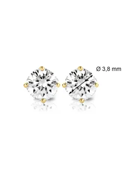 Diamond Point Solitair C|Solitair Classic<Geelgouden solitair oorstekers, 0.48 ct diamant, Groeibriljant
