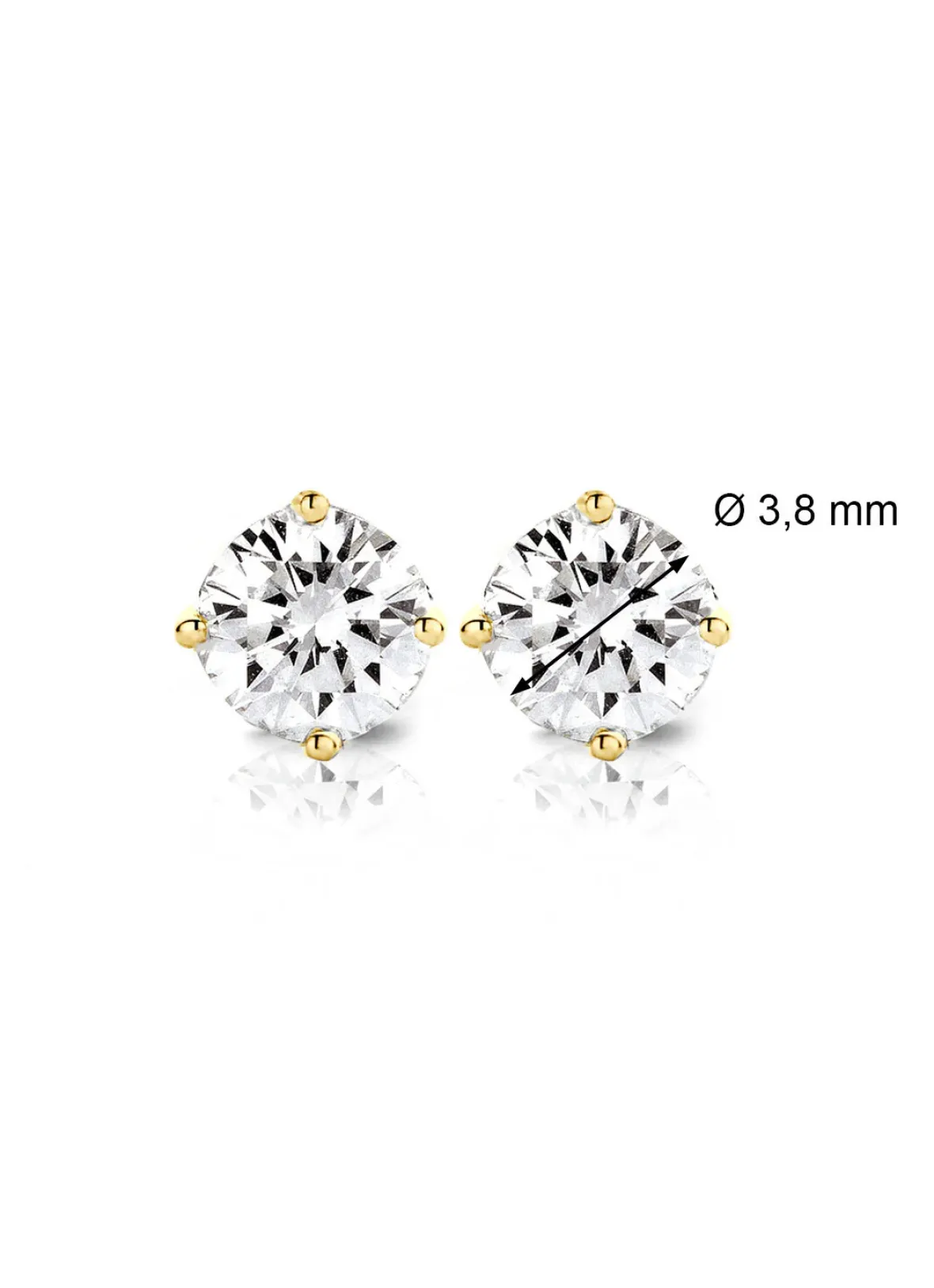 Diamond Point Solitair C|Solitair Classic<Geelgouden solitair oorstekers, 0.48 ct diamant, Groeibriljant