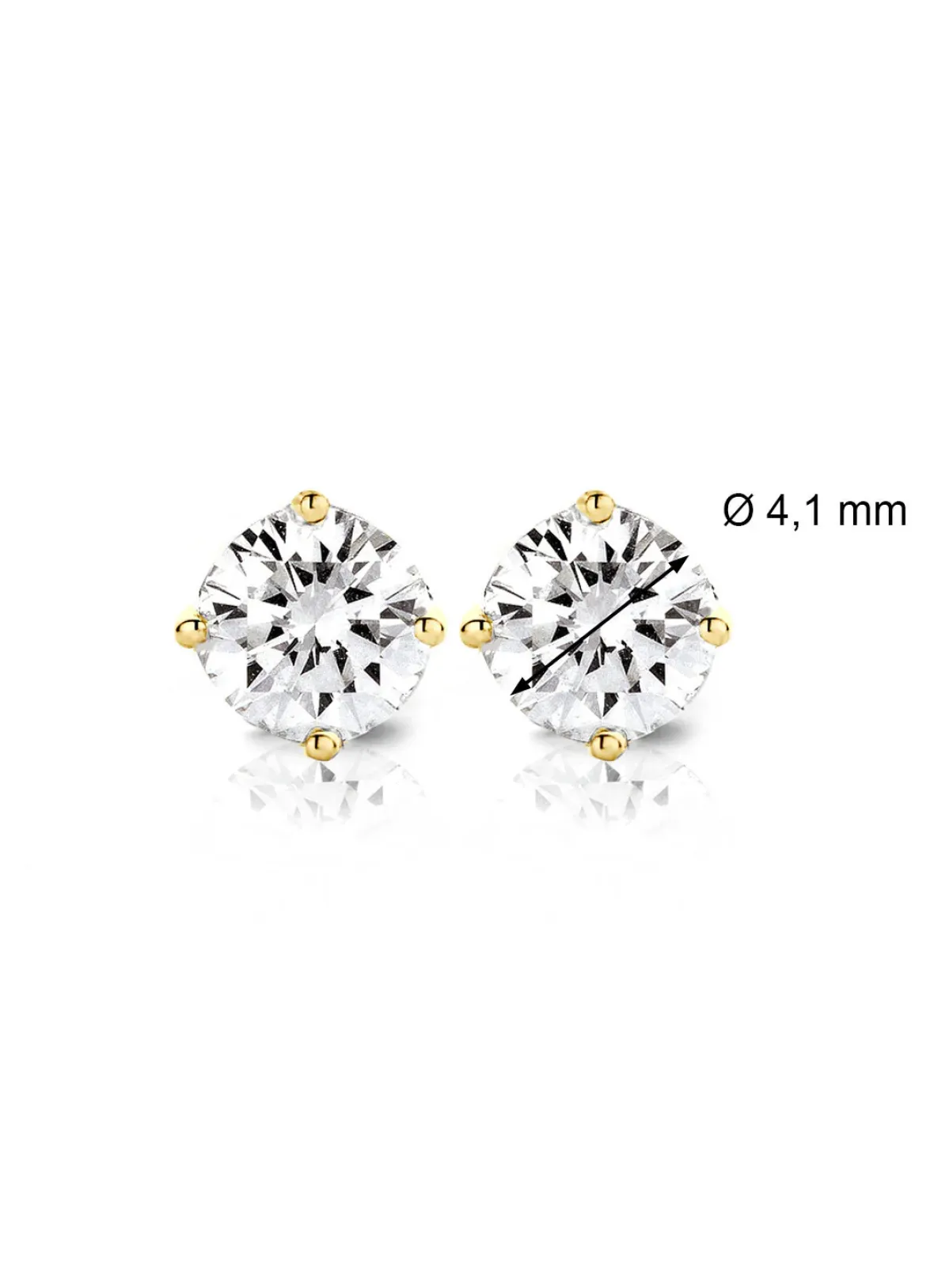 Diamond Point Solitair C|Solitair Classic<Geelgouden solitair oorstekers, 0.54 ct diamant, Groeibriljant