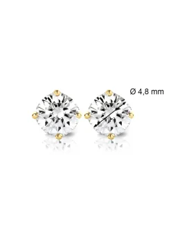 Diamond Point Solitair C|Solitair Classic<Geelgouden solitair oorstekers, 0.82 ct diamant, Groeibriljant