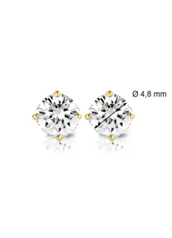 Diamond Point Solitair C|Solitair Classic<Geelgouden solitair oorstekers, 0.78 ct diamant, Groeibriljant