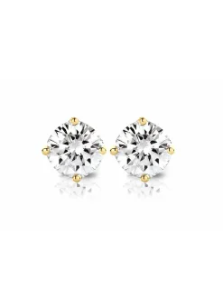 Diamond Point Solitair C|Solitair Classic<Geelgouden solitair oorstekers, 0.62 ct diamant, Groeibriljant