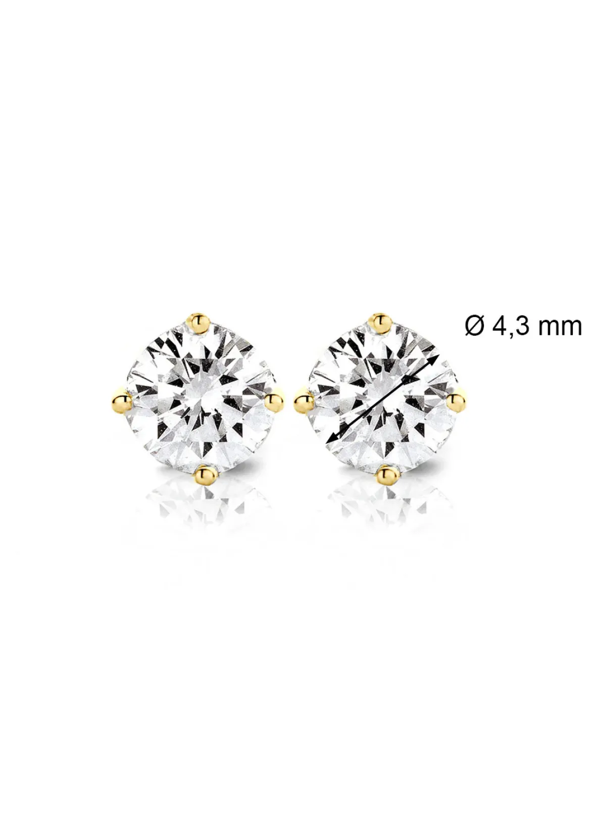 Diamond Point Solitair C|Solitair Classic<Geelgouden solitair oorstekers, 0.64 ct diamant, Groeibriljant