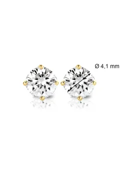 Diamond Point Solitair C|Solitair Classic<Geelgouden solitair oorstekers, 0.58 ct diamant, Groeibriljant