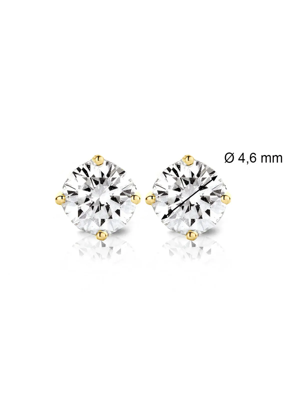 Diamond Point Solitair C|Solitair Classic<Geelgouden solitair oorstekers, 0.70 ct diamant, Groeibriljant