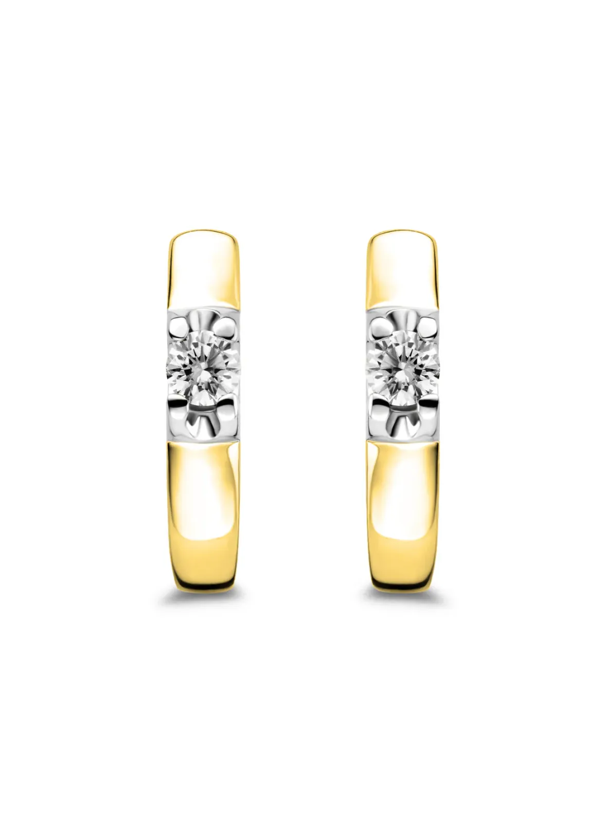 Diamond Point Solitair C|Groeibriljant Oorsieraden<Geelgouden solitair oorstekers, 0.36 ct diamant, Groeibriljant